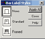 Диалоговое окно Bar Label Styles (Метки столбцов)