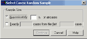 Диалоговое окно Select Cases: Random Sample